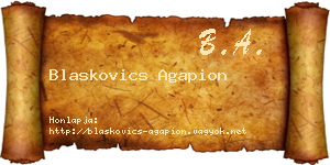 Blaskovics Agapion névjegykártya